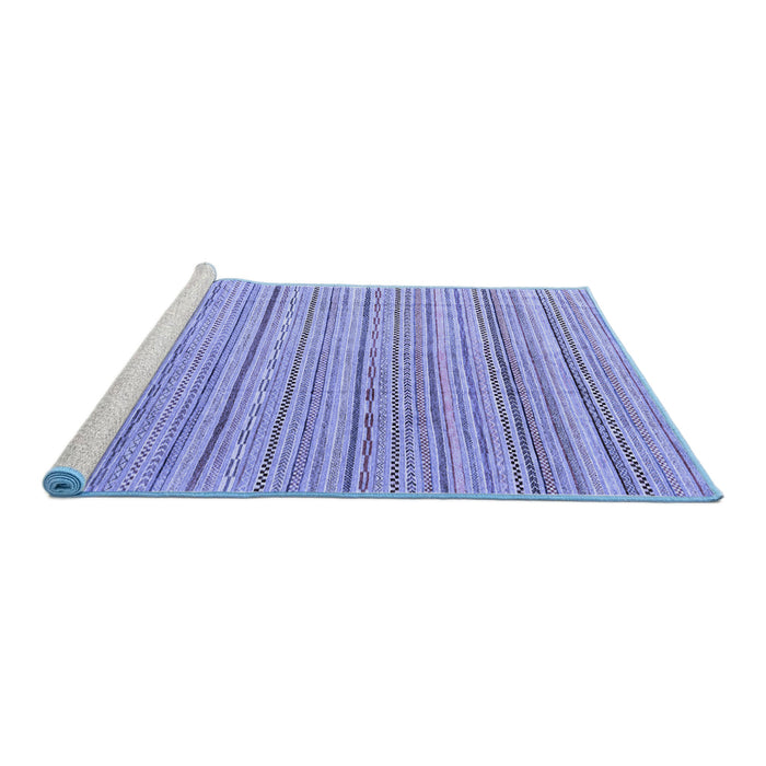 Sideview of Machine Washable Abstract Blue Modern Rug, wshabs3323blu