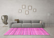 Machine Washable Abstract Pink Modern Rug in a Living Room, wshabs3323pnk