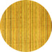 Round Abstract Yellow Modern Rug, abs3323yw