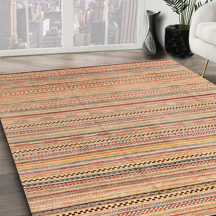 Abstract Chestnut Red Modern Rug in Family Room, abs3323