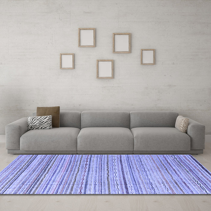 Machine Washable Abstract Blue Modern Rug in a Living Room, wshabs3323blu