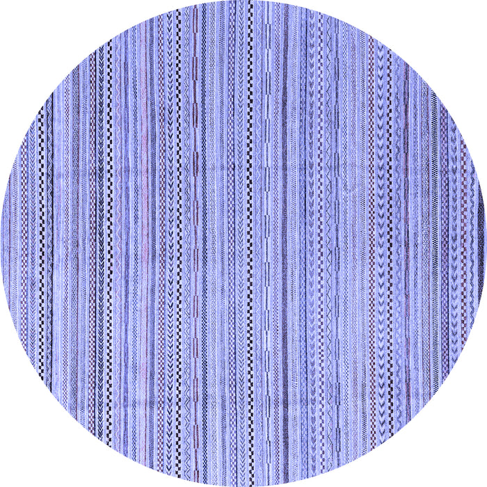 Round Abstract Blue Modern Rug, abs3323blu