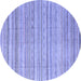 Round Abstract Blue Modern Rug, abs3323blu