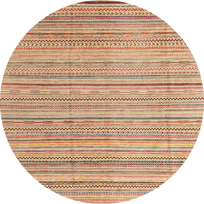 Round Machine Washable Abstract Chestnut Red Rug, wshabs3323