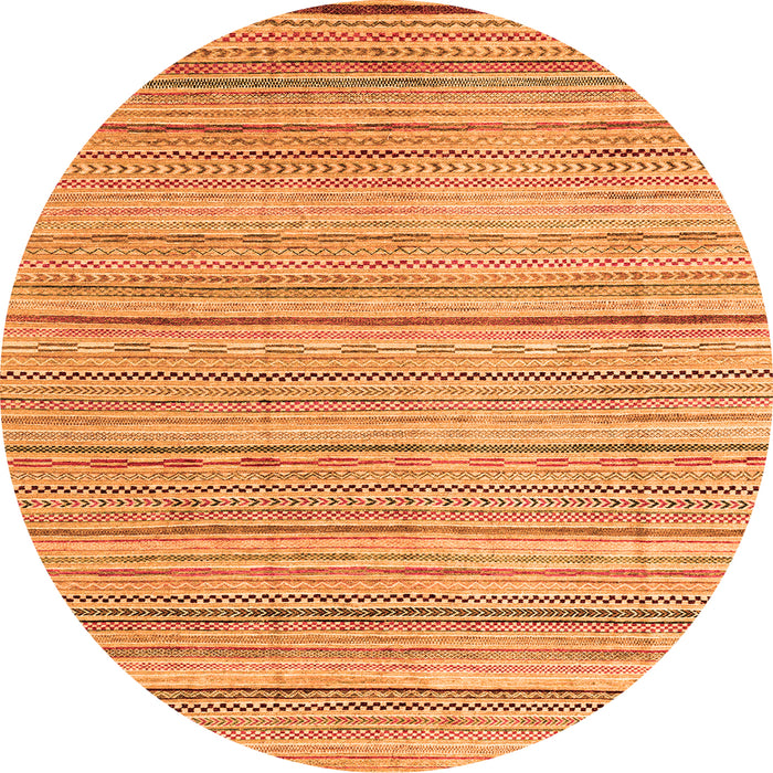 Round Abstract Orange Modern Rug, abs3323org
