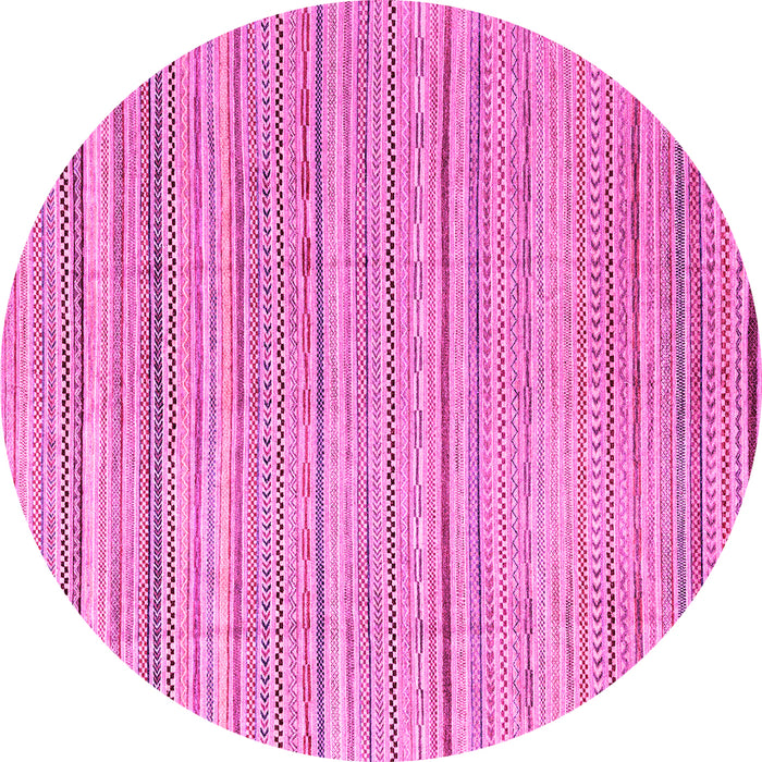 Round Machine Washable Abstract Pink Modern Rug, wshabs3323pnk