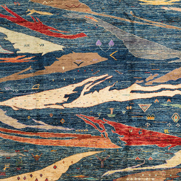 Machine Washable Abstract Black Rug, wshabs3324