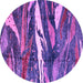 Round Machine Washable Abstract Purple Modern Area Rugs, wshabs3324pur