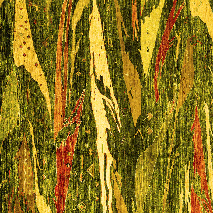Square Abstract Yellow Modern Rug, abs3324yw