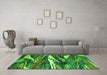 Machine Washable Abstract Green Modern Area Rugs in a Living Room,, wshabs3324grn