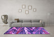 Machine Washable Abstract Purple Modern Area Rugs in a Living Room, wshabs3324pur