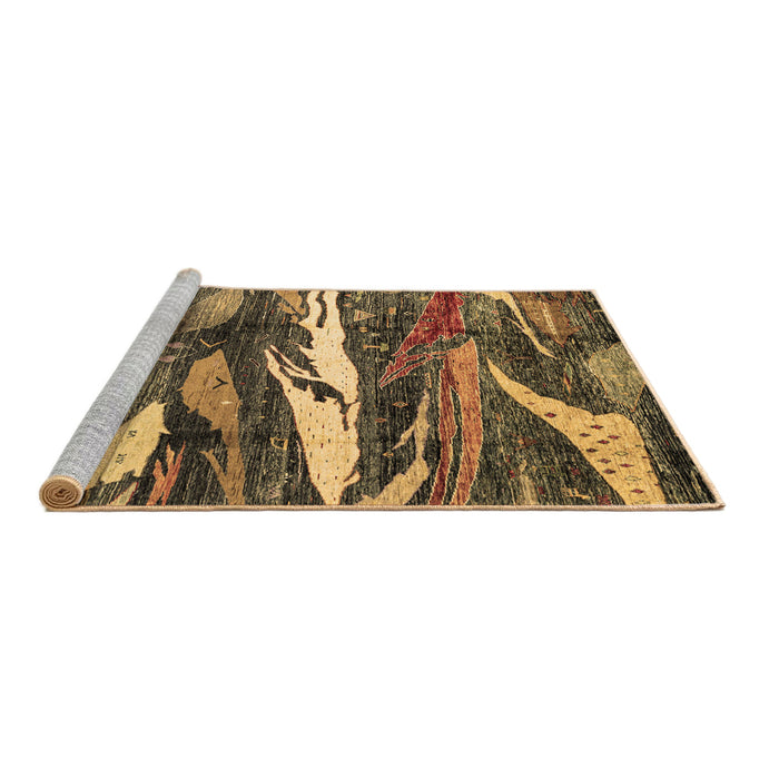 Sideview of Machine Washable Abstract Brown Modern Rug, wshabs3324brn