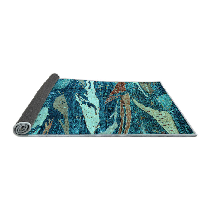 Sideview of Abstract Light Blue Modern Rug, abs3324lblu