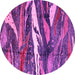 Round Abstract Pink Modern Rug, abs3324pnk