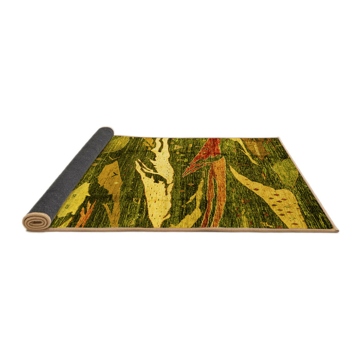 Sideview of Abstract Yellow Modern Rug, abs3324yw
