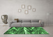 Machine Washable Abstract Emerald Green Modern Area Rugs in a Living Room,, wshabs3324emgrn