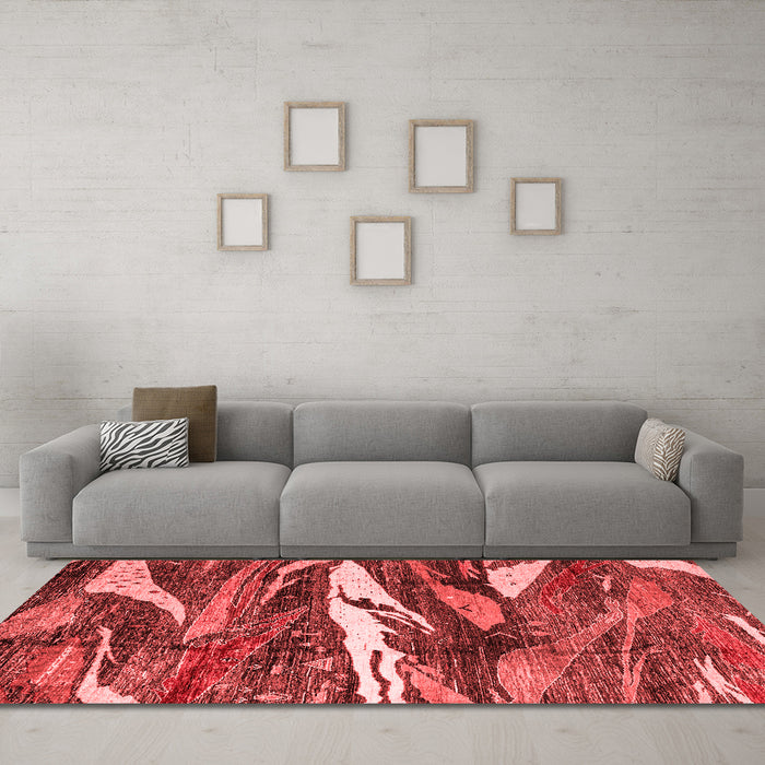 Modern Red Washable Rugs