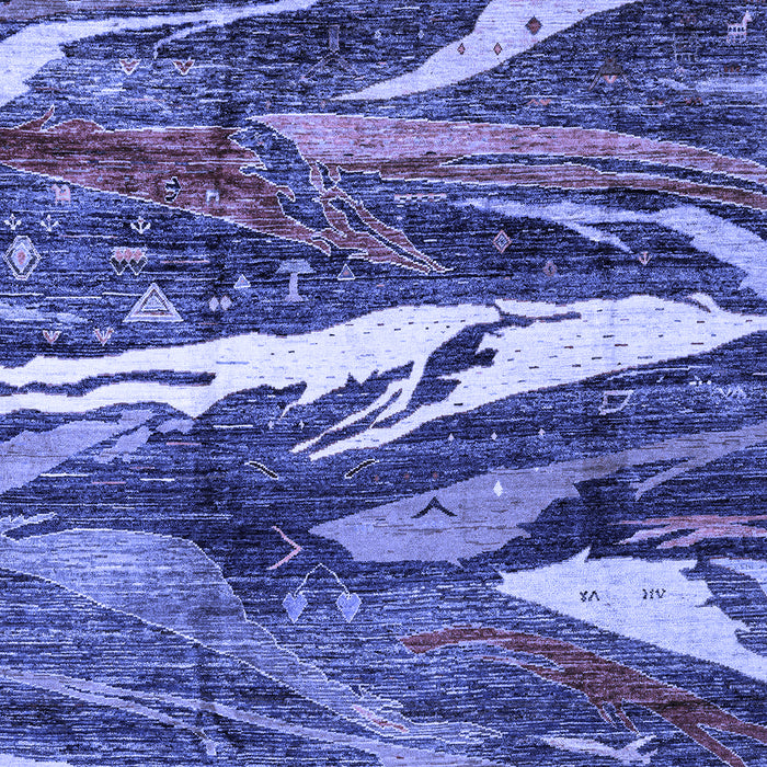 Abstract Blue Modern Rug, abs3324blu