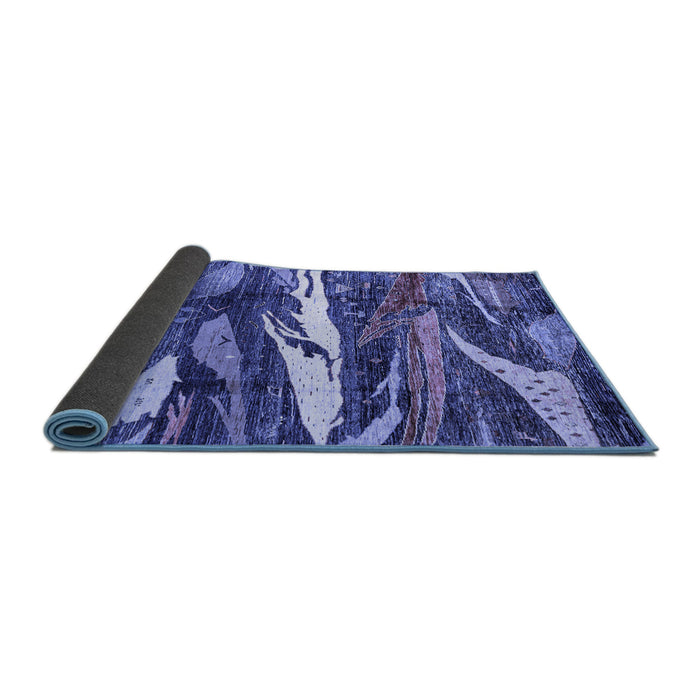 Sideview of Abstract Blue Modern Rug, abs3324blu