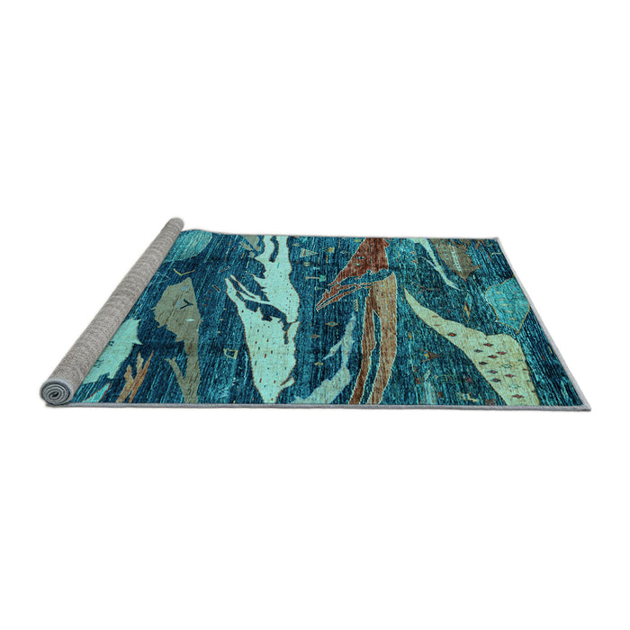Sideview of Machine Washable Abstract Light Blue Modern Rug, wshabs3324lblu