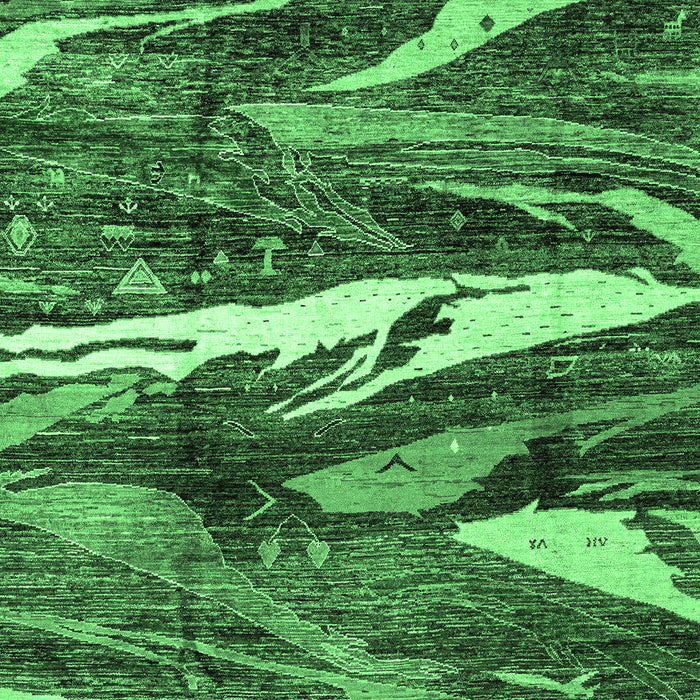 Abstract Emerald Green Modern Rug, abs3324emgrn