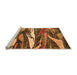 Sideview of Machine Washable Abstract Orange Modern Area Rugs, wshabs3324org