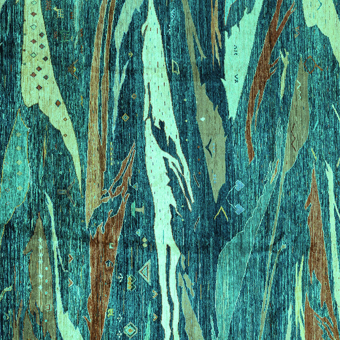 Square Abstract Turquoise Modern Rug, abs3324turq