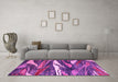 Machine Washable Abstract Pink Modern Rug in a Living Room, wshabs3324pnk