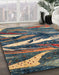 Machine Washable Abstract Black Rug in a Family Room, wshabs3324