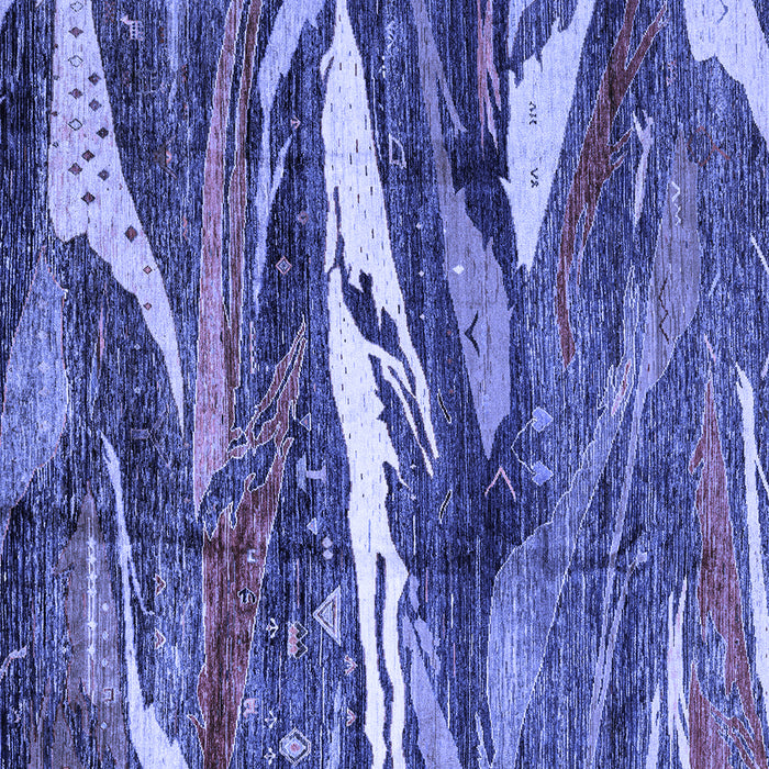 Square Abstract Blue Modern Rug, abs3324blu