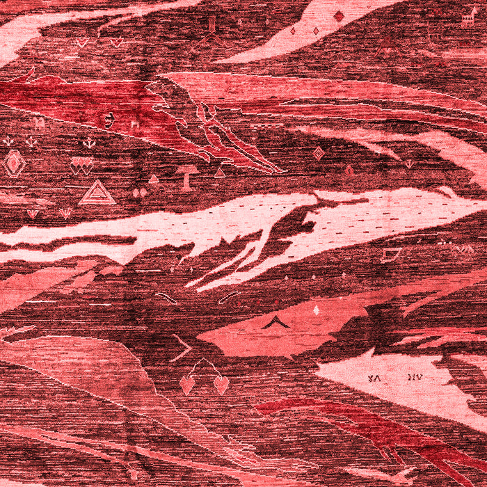 Machine Washable Abstract Red Modern Rug, wshabs3324red