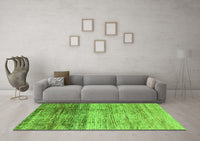 Machine Washable Abstract Green Modern Rug, wshabs3325grn