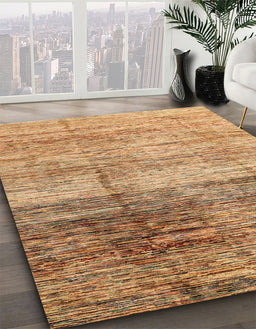 Abstract Red Modern Rug in Family Room, abs3325