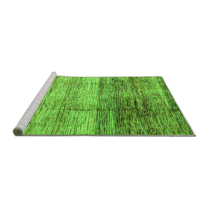 Sideview of Machine Washable Abstract Green Modern Area Rugs, wshabs3325grn