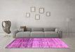 Machine Washable Abstract Purple Modern Area Rugs in a Living Room, wshabs3325pur