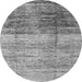 Round Abstract Gray Modern Rug, abs3325gry