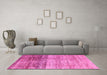 Machine Washable Abstract Pink Modern Rug in a Living Room, wshabs3325pnk