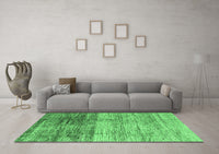 Machine Washable Abstract Emerald Green Modern Rug, wshabs3325emgrn