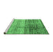 Sideview of Machine Washable Abstract Emerald Green Modern Area Rugs, wshabs3325emgrn