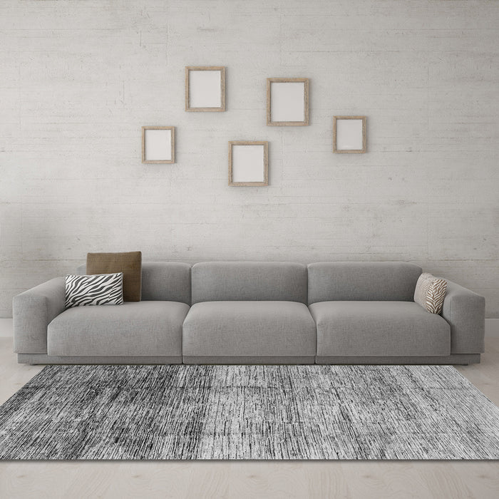 Machine Washable Abstract Gray Modern Rug in a Living Room,, wshabs3325gry