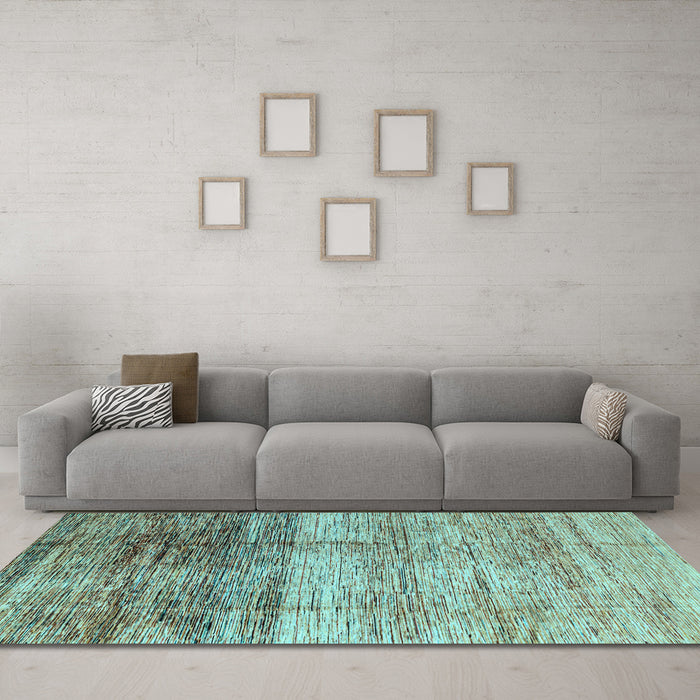 Machine Washable Abstract Light Blue Modern Rug in a Living Room, wshabs3325lblu