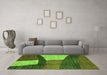 Machine Washable Abstract Green Modern Area Rugs in a Living Room,, wshabs3326grn