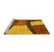 Sideview of Machine Washable Abstract Yellow Modern Rug, wshabs3326yw