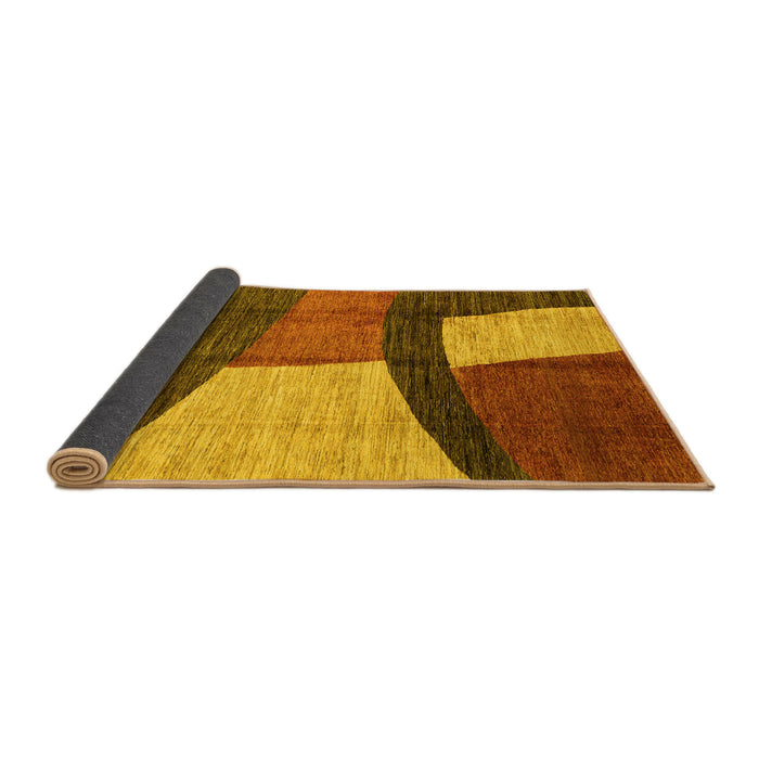 Sideview of Abstract Yellow Modern Rug, abs3326yw