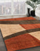 Machine Washable Abstract Tomato Red Rug in a Family Room, wshabs3326