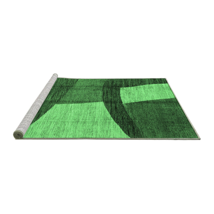 Sideview of Machine Washable Abstract Emerald Green Modern Area Rugs, wshabs3326emgrn