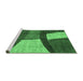 Sideview of Machine Washable Abstract Emerald Green Modern Area Rugs, wshabs3326emgrn