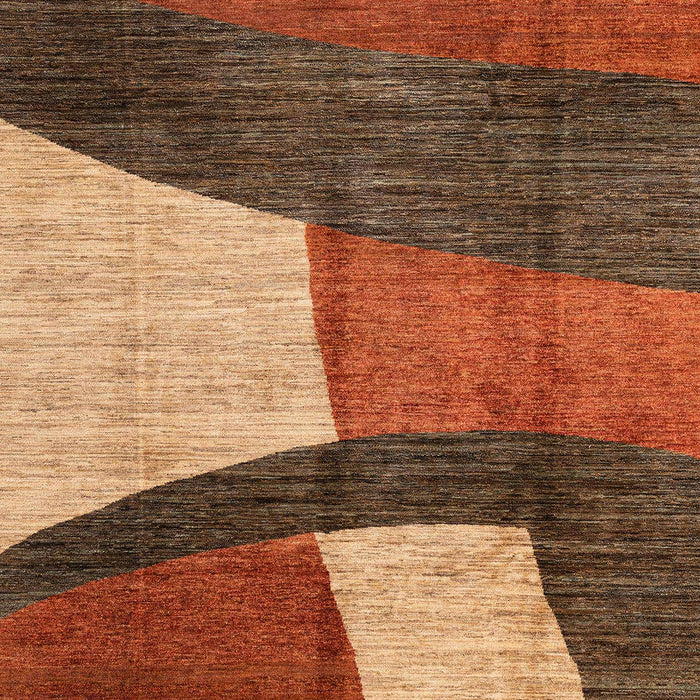 Machine Washable Abstract Tomato Red Rug, wshabs3326