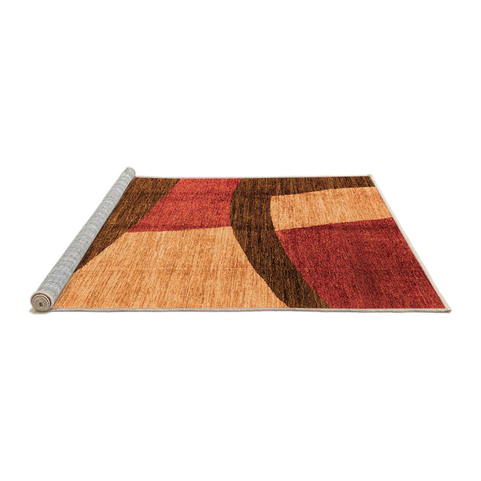 Sideview of Machine Washable Abstract Orange Modern Area Rugs, wshabs3326org