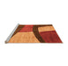 Sideview of Machine Washable Abstract Orange Modern Area Rugs, wshabs3326org